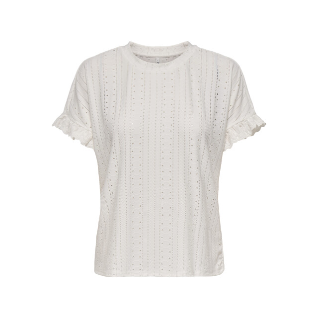 Only Onlsmilla ss frill mix top cs jrs off-white 4339.02.0073 large
