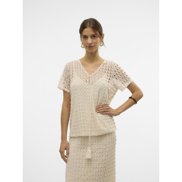 Vero Moda Vmdylie ss v-neck top wvn btq ga ecru 4382.03.0023 large