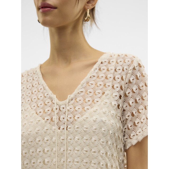 Vero Moda Vmdylie ss v-neck top wvn btq ga ecru 4382.03.0023 large