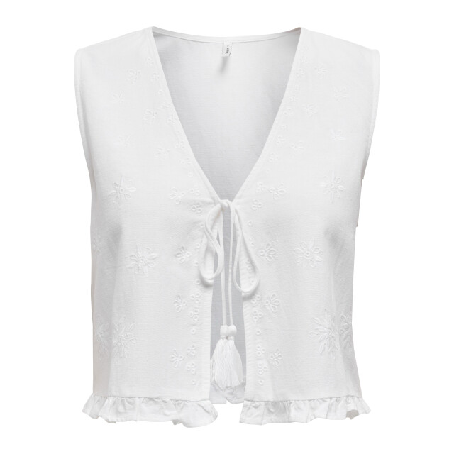 Only Onljakiri linen sl emb vest ptm off-white 4259.02.0011 large