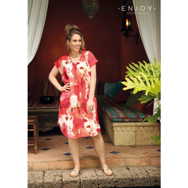 Enjoy Enjoy jurk met zakken Enjoy jurk rood met zakken large