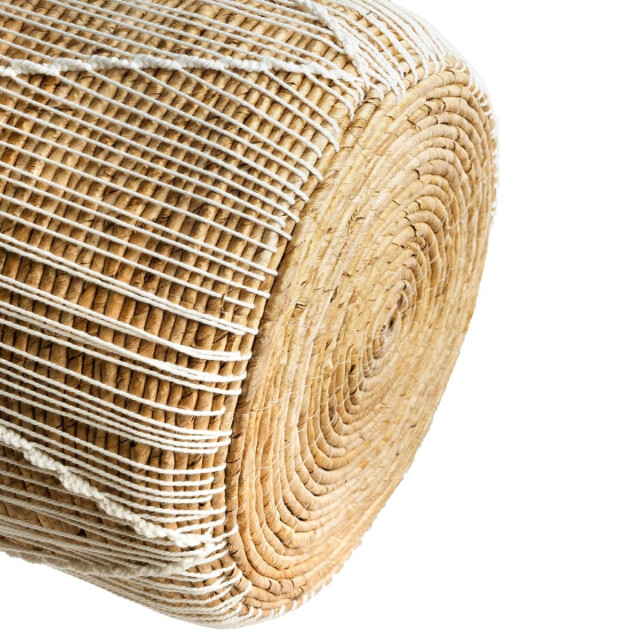 Bazar Bizar Rieten mand naturel wit medium JAAD002NW-M large