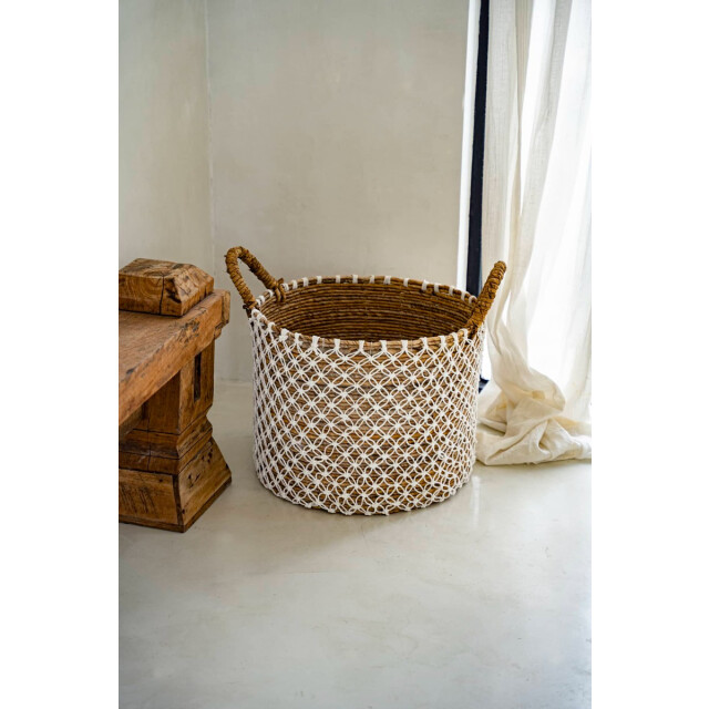 Bazar Bizar Wasmand naturel wit large JAAD003NW-L large