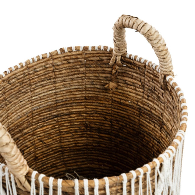 Bazar Bizar Macrame opbergmand naturel wit large JAAD002NW-L large