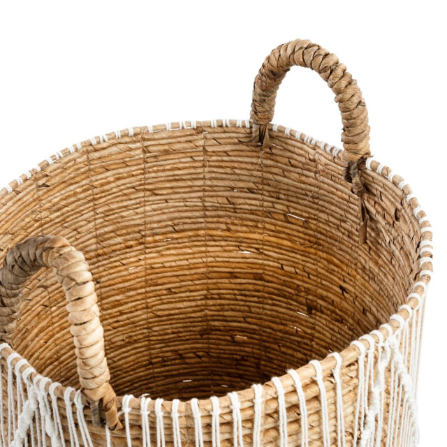 Bazar Bizar Rieten mand naturel wit medium JAAD002NW-M large
