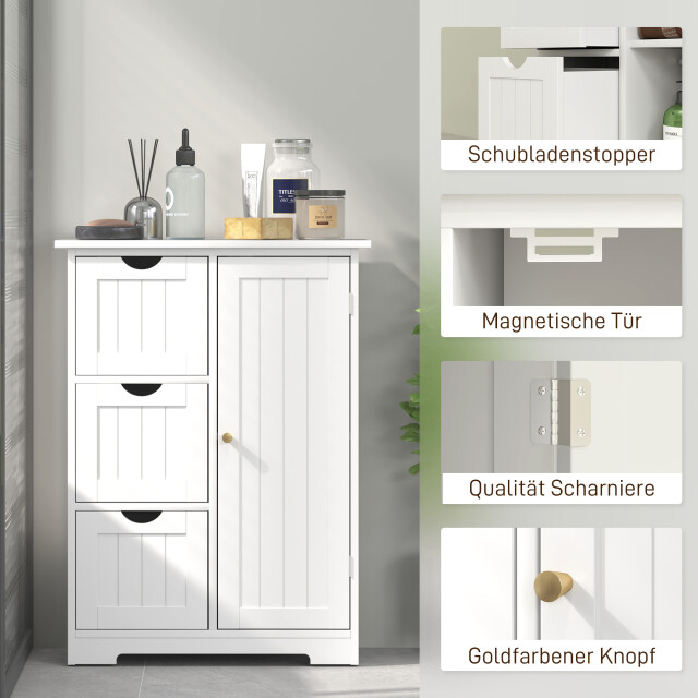 4goodz Buffetkast badkamer ladekast, 3 laden, 3 planken, mdf, 3200987 large