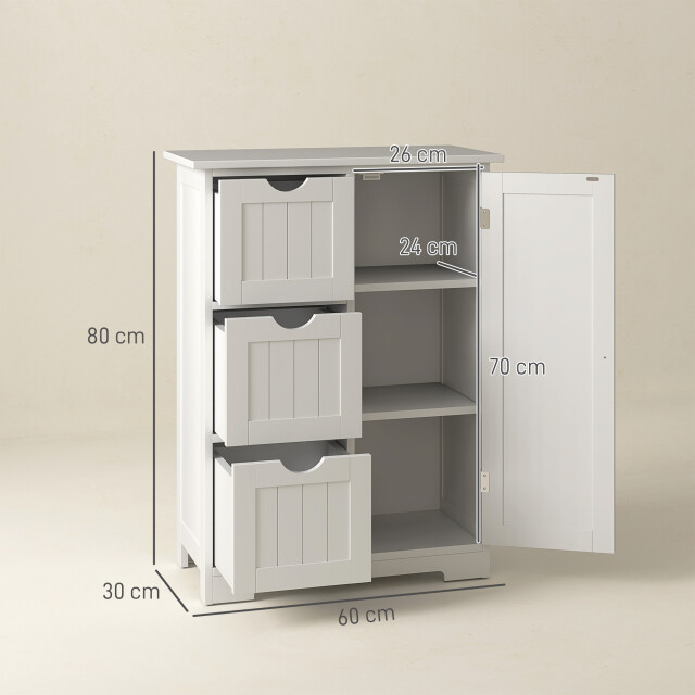 4goodz Buffetkast badkamer ladekast, 3 laden, 3 planken, mdf, 3200987 large
