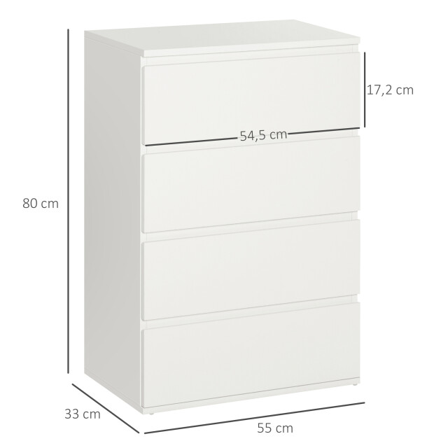 4goodz Ladenkast greeploos met 4 laden 33 55 x 80 cm - 3200982 large