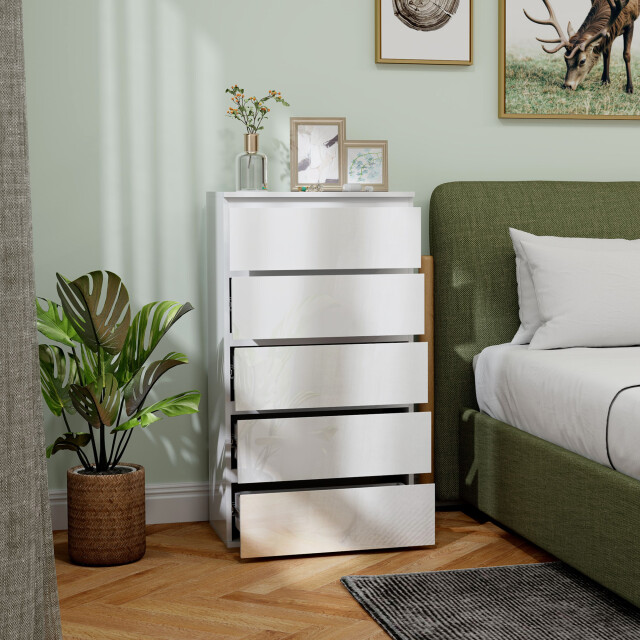 4goodz Ladenkast greeploos met 5 laden 33x55x100 cm hoogglans 3200983 large