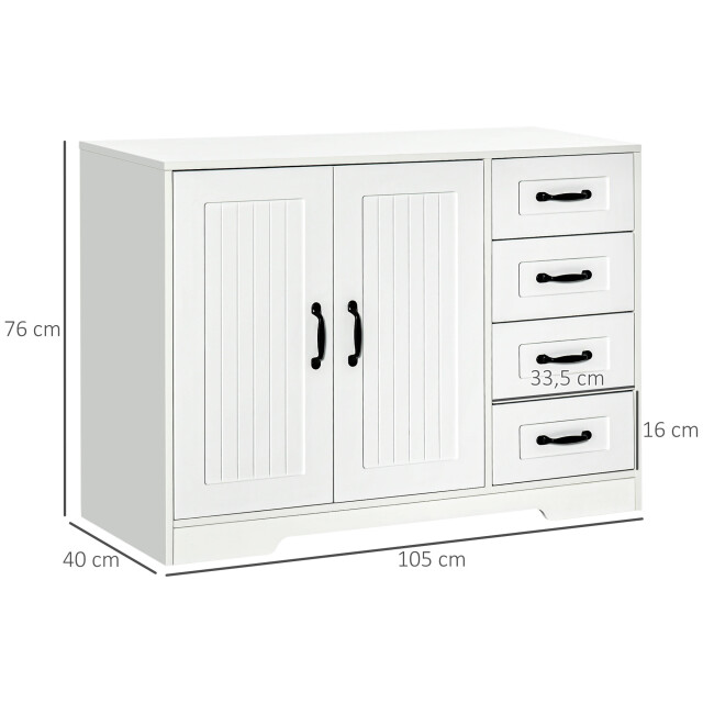 4goodz Buffetkast met 4 laden 40x105x76 cm wit 3200981 large