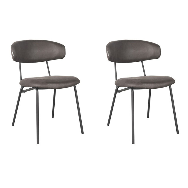 Label51 Eetkamerstoel zack antraciet micro suede set van 2 3183404 large
