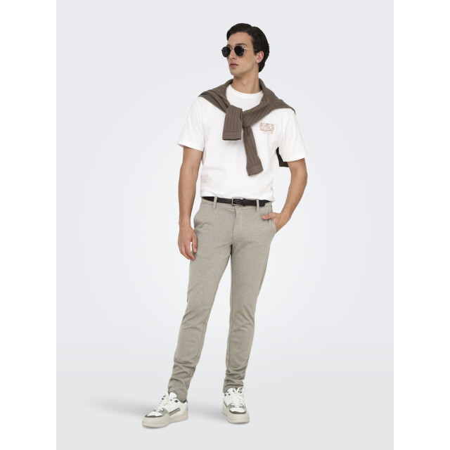 Only & Sons Onsmark slim tap 0209 melange pant taupe 5109.77.0010 large