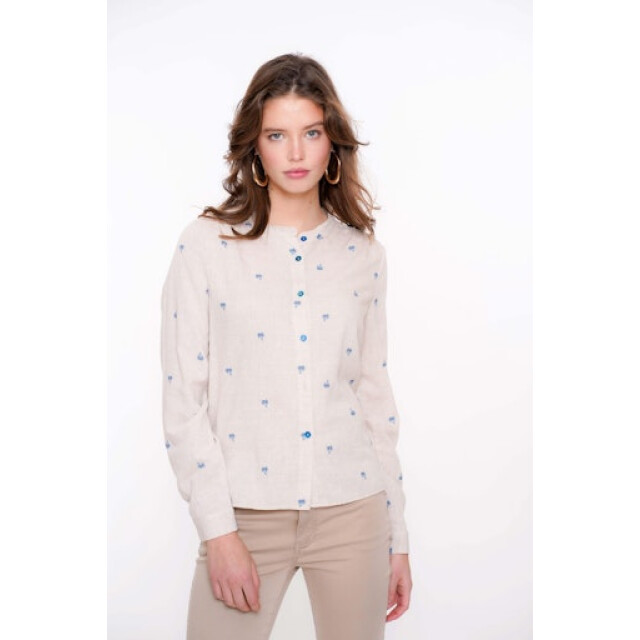 Geisha blouse embroidery 53166-70 721 light sand blue 06615.820.0128 large