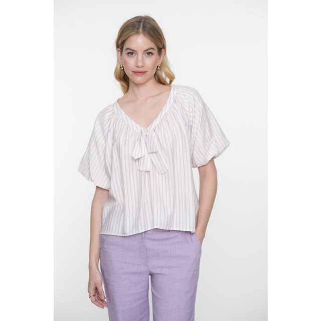 Geisha blouse stripes with bow 53062-14 010 lilac 06613.112.0008 large