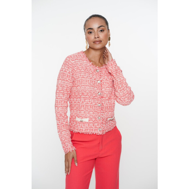 Geisha jacket knit 54010-10 220 coral off white 06741.630.0001 large