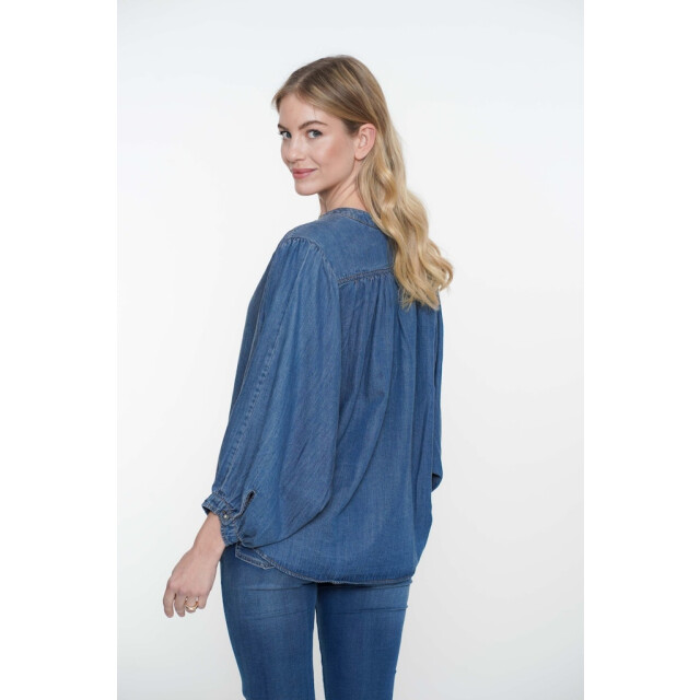 Geisha blouse wide lyocell 53013-10 827 mid blue 06615.264.0029 large