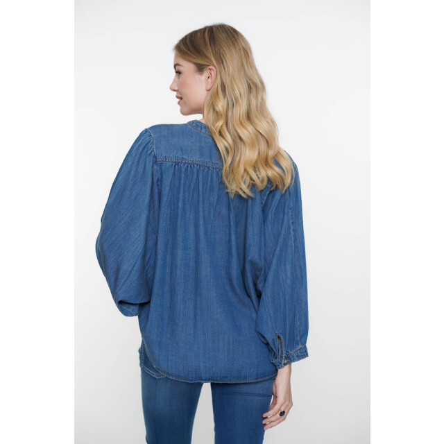 Geisha blouse wide lyocell 53013-10 827 mid blue 06615.264.0029 large