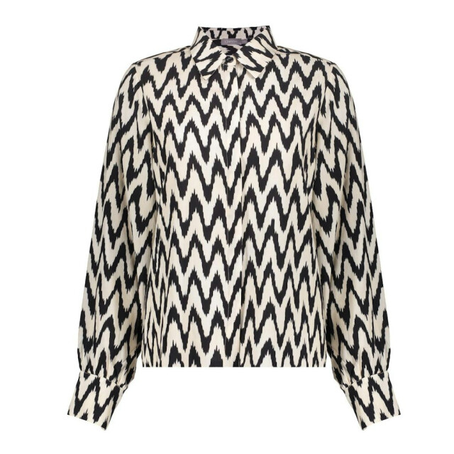 Geisha blouse aop bi color 53163-70 999 black off white 06615.990.0022 large