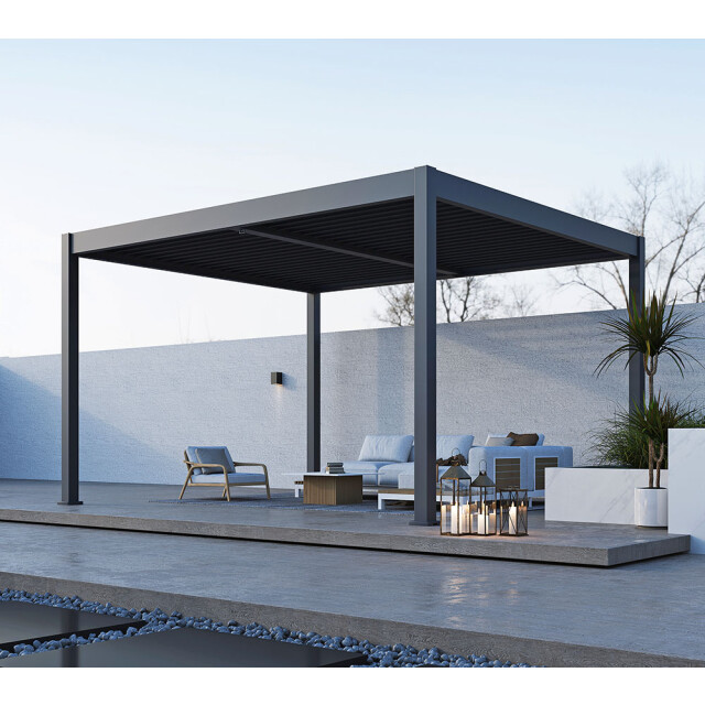 Paragon Outdoor Aluminium paviljoen grand tuscan lamellendak 3,7x4,3 meter 3192315 large