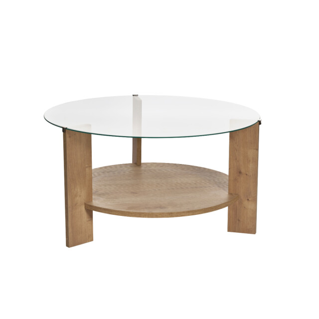 CaliCosy Salontafel met 2 bladen, waarvan één van gehard glas Ø75 cm clara 3196915 large