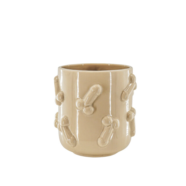 House Vitamin Pot dick ceramics beige 17,5x17,5x17,5cm 3190495 large