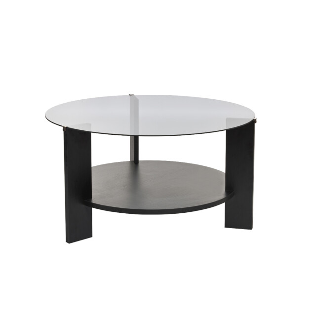 CaliCosy Salontafel met 2 bladen, waarvan één van gerookt gehard glas Ø75 cm clara 3196920 large