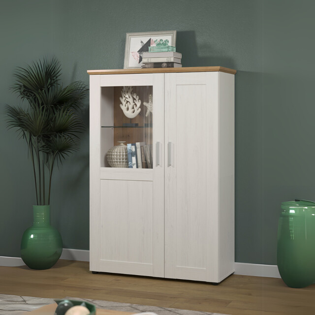 CaliCosy Dressoir 2 deuren waarvan één met gehard glas h140 cm shade 2930367 large