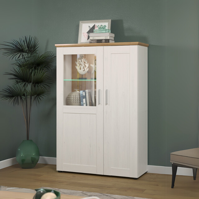 CaliCosy Dressoir 2 deuren waarvan één met gehard glas h140 cm shade 2930367 large