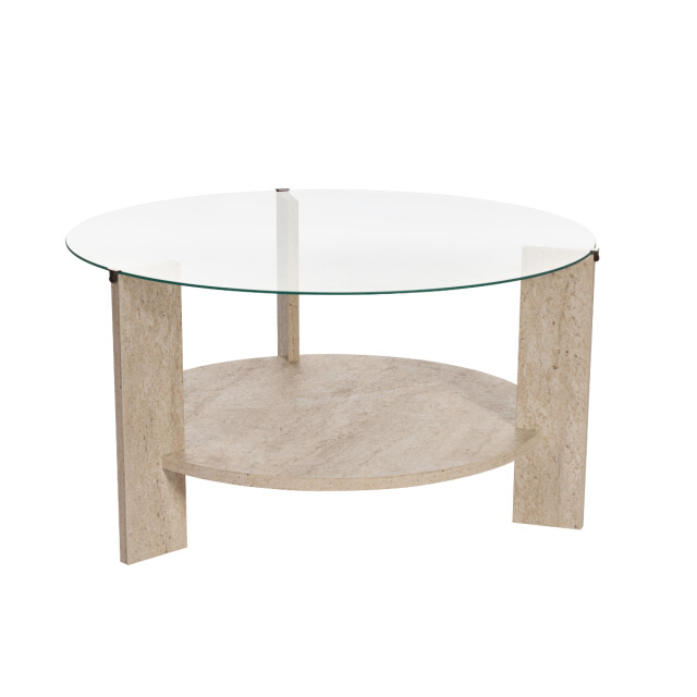 CaliCosy Salontafel met 2 bladen, waarvan één van gehard glas Ø75 cm clara 3196916 large