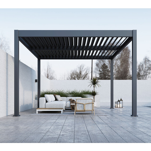Paragon Outdoor Aluminium paviljoen grand tuscan lamellendak 3,7x4,3 meter 3192315 large