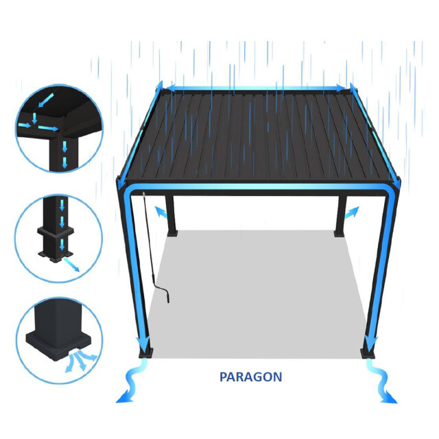 Paragon Outdoor Aluminium paviljoen grand tuscan lamellendak- 3x4 meter 3192314 large