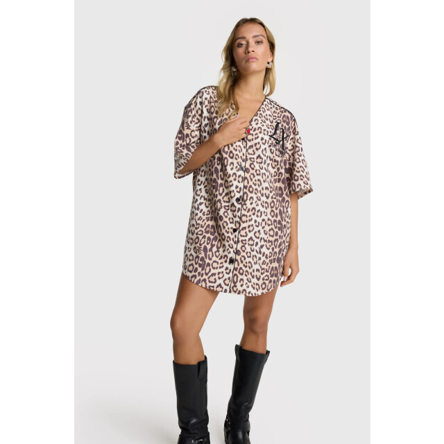 Alix The Label 2506948127 ladies woven animal baseball shirt 2506948127 Ladies woven animal baseball shirt large
