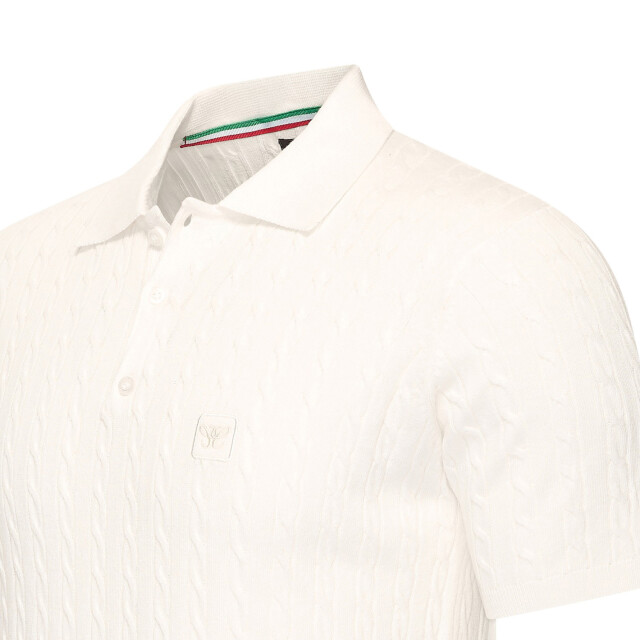 Cappuccino Italia Caorle cable knit polo CAP-CAORLE-WHT-S large