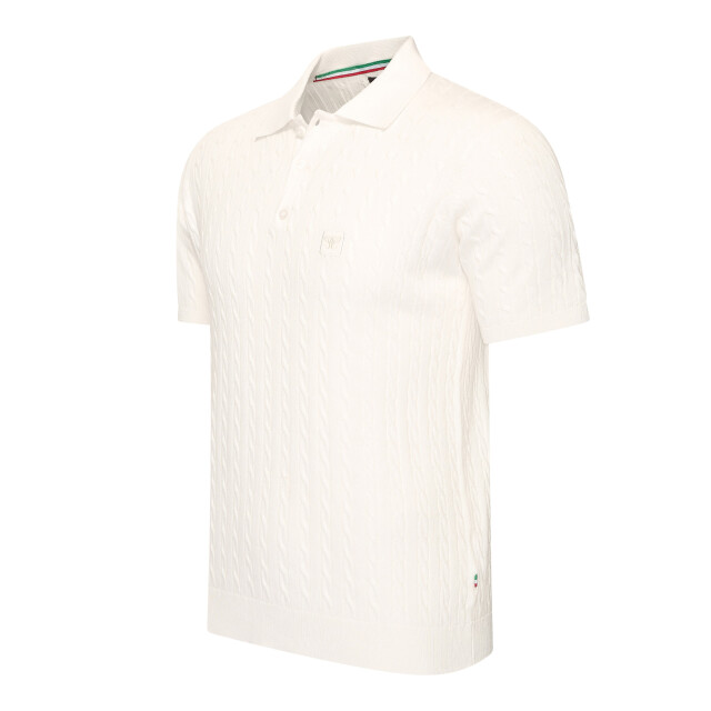 Cappuccino Italia Caorle cable knit polo CAP-CAORLE-WHT-S large