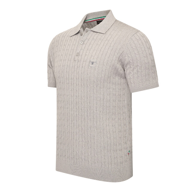 Cappuccino Italia Caorle cable knit polo CAP-CAORLE-GRY-S large