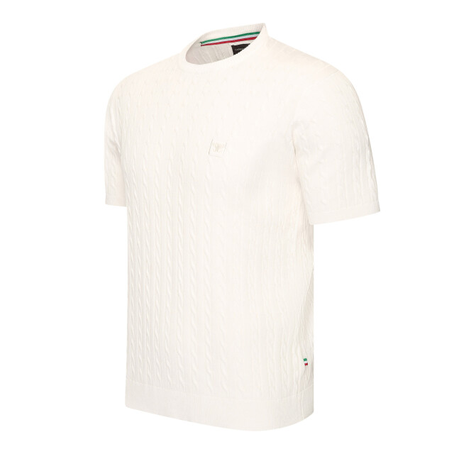 Cappuccino Italia Loreto cable knit tee CAP-LORETO-WHT-S large