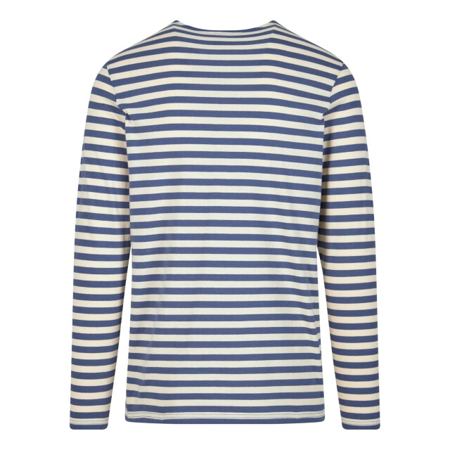 Urban Classics Heren gestreept normaal t-shirt met lange mouwen UTTN792_whitesandvintageblue large