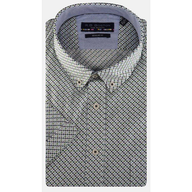 R.B. Boston Casual hemd korte mouw regular fit grafische print 516670/731 184813 large