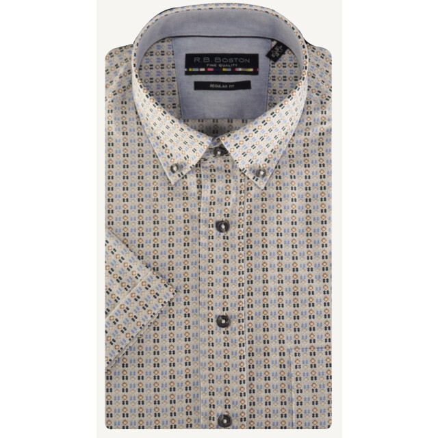 R.B. Boston Casual hemd korte mouw regular fit in licht 516670/609 184825 large
