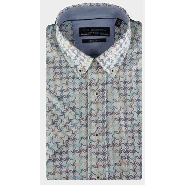 R.B. Boston Casual hemd korte mouw regular fit grafische print 516670/829 184815 large