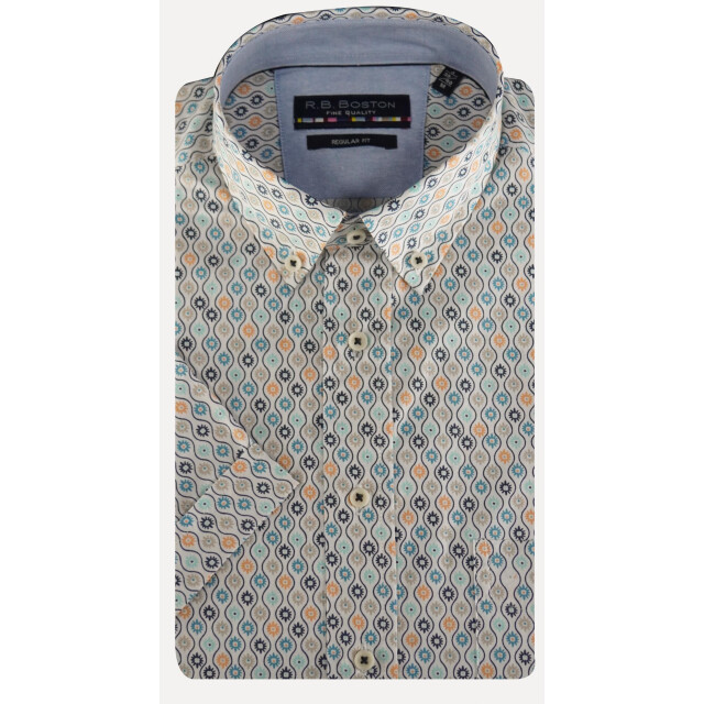 R.B. Boston Casual hemd korte mouw regular fit grafische print 516670/207 184814 large