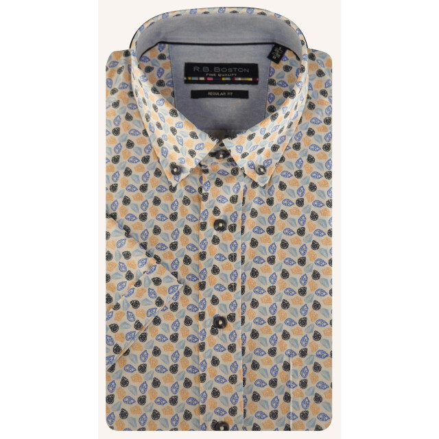R.B. Boston Casual hemd korte mouw regular fit met print 516670/604 184817 large