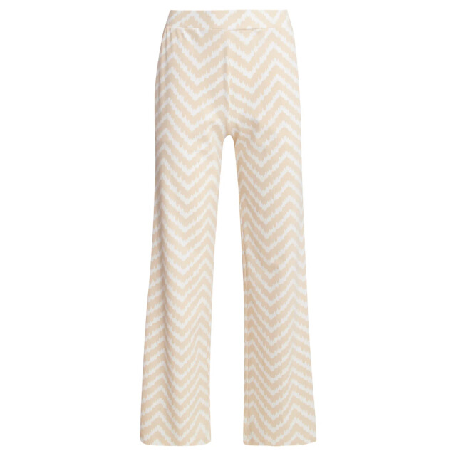 Smashed Lemon 25234 wide leg travel broek met zigzag print | 25234-010-720 large
