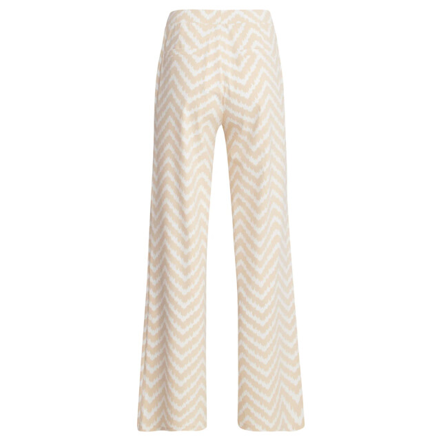Smashed Lemon 25234 wide leg travel broek met zigzag print | 25234-010-720 large