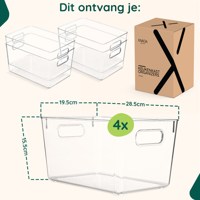 Xivada Keukenkast organizer kato xl pet - set van 4 3195462 large