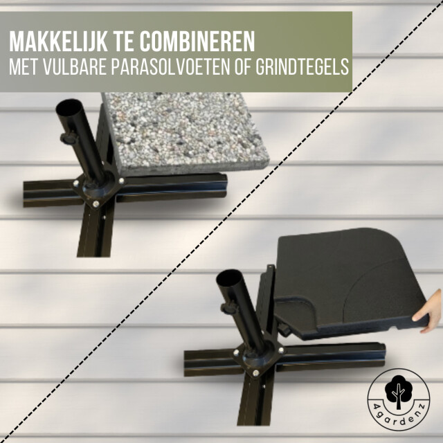 4gardenz ® parasol kruisvoet voor verzwaringstegels 77x77x31 cm - 3048916 large