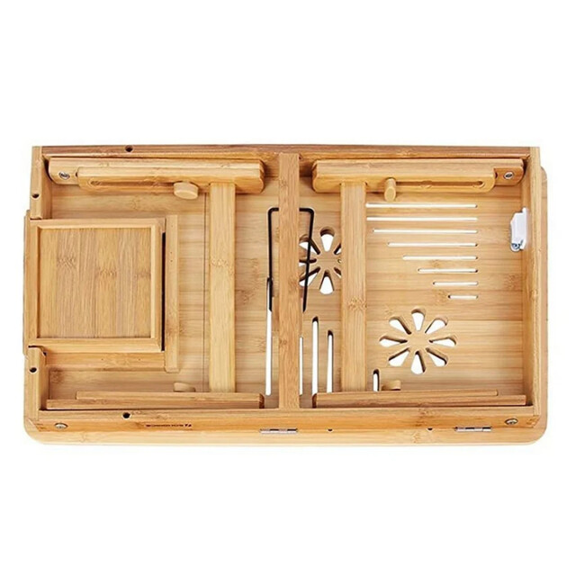 CaliCosy Opklapbare bamboe laptopstandaard met verstelbaar tafelblad l55 cm 2929430 large