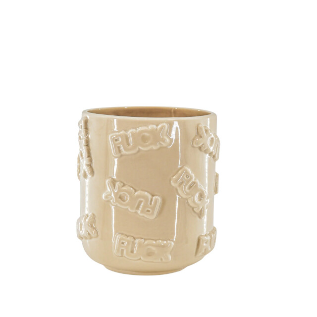 House Vitamin Pot 'fuck' ceramics beige -17,5x17,5x17,5cm 3190504 large