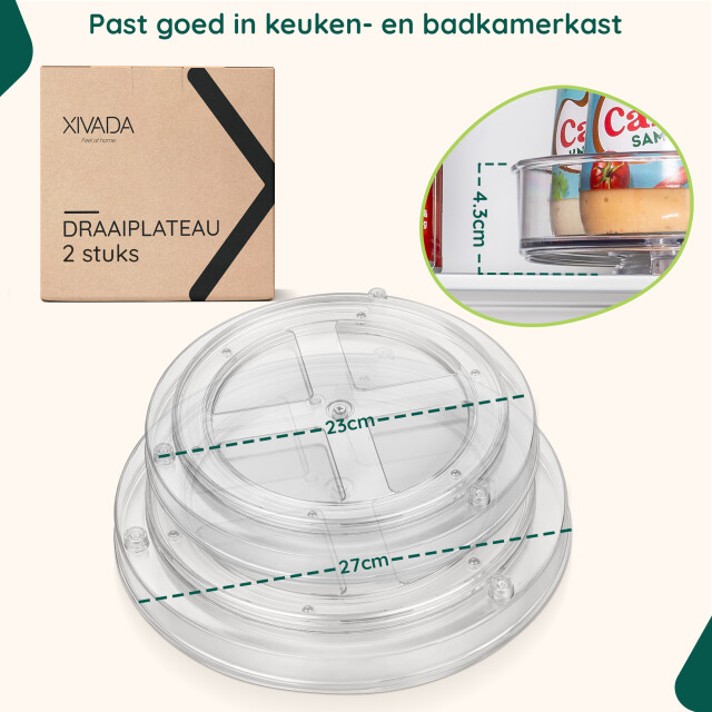 Xivada Draaiplateau suna 23 & 27 cm rond - set van 2 3195484 large