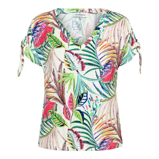 &Co Woman &co women top viana multi leaf ecru Viana multi leaf - Ecru large